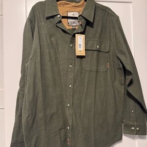 Buck Camp Olive Green Button-Up Shirt Jacket